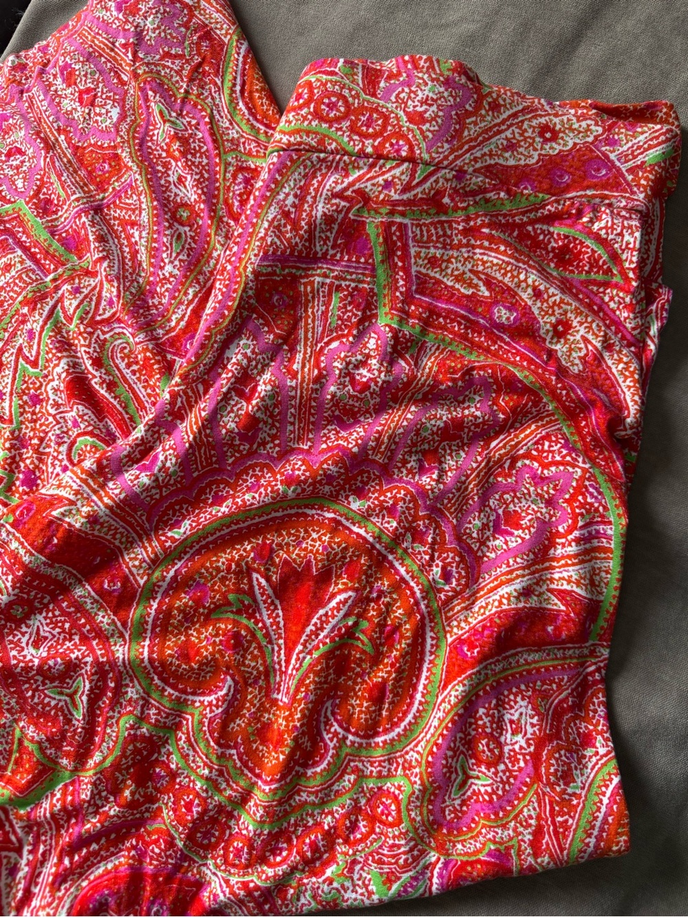 Lauren Ralph Lauren Paisley Wide Leg Palazzo Pants Pink Orange XL - Picture 5 of 5